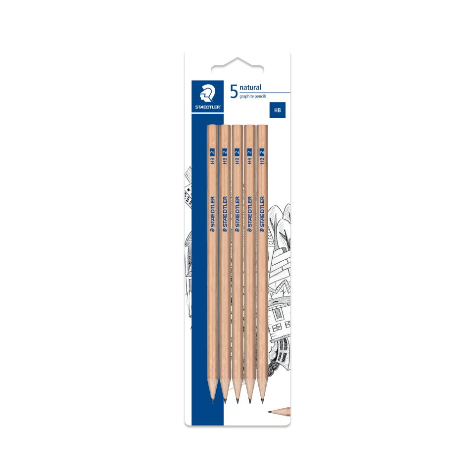 Staedtler Natural Graphite Pencil HB Card Of 5 Image