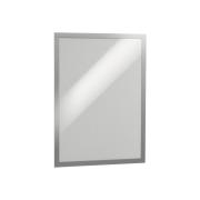 Durable Duraframe A3 Sign Holder Self Adhesive Silver Pack 2