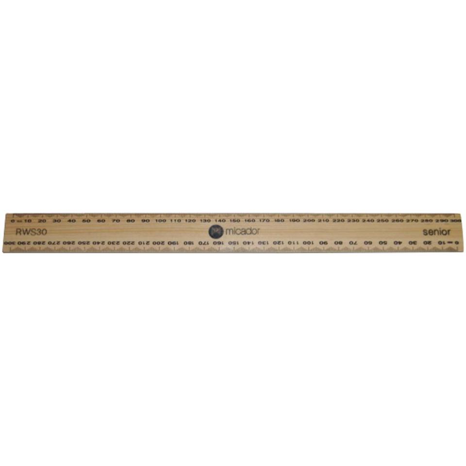 Micador Senior Unpolished 30cm Wooden Ruler