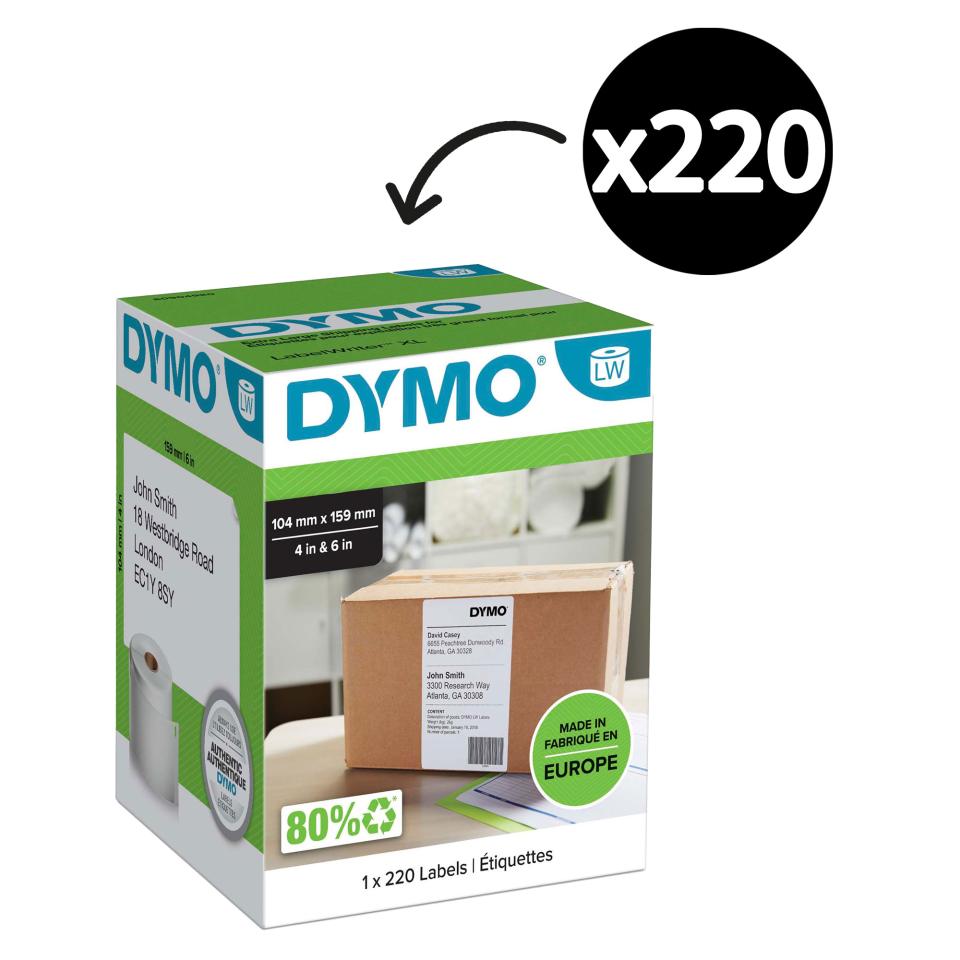 Dymo LabelWriter Label Extra Large Shipping 105 x 159mm Paper White Roll 220
