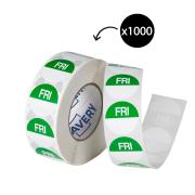 Avery Food Rotation Friday Day Label Removable Adhesive 24mm Round Green Roll 1000