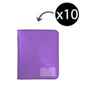 Marbig Zipper Binder W/tech Case A4 2 D-ring 25mm Purple Pack 10