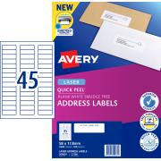 Avery Address Labels with Quick Peel for Laser Printers - 58 x 17.8mm - 4500 Labels (L7156)