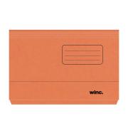 Winc Manilla Document Wallet 30mm Gusset Foolscap Orange