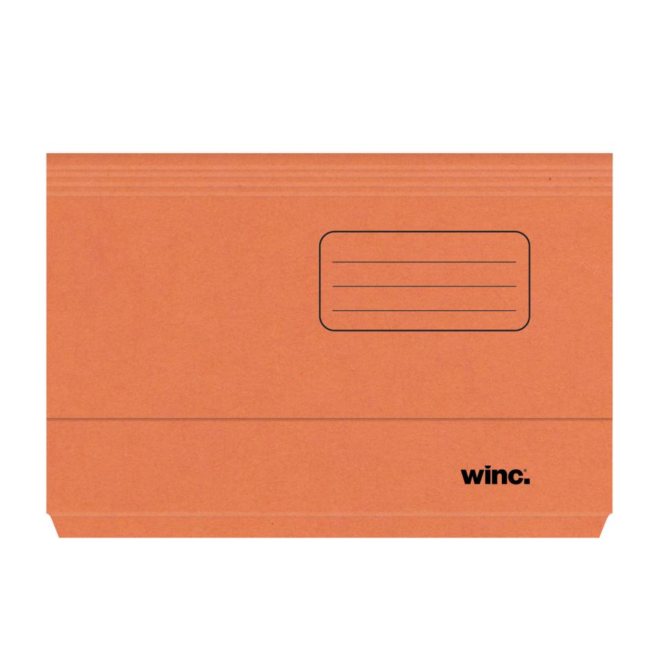 Winc Manilla Document Wallet 30mm Gusset Foolscap Orange