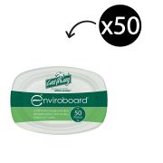 Castaway Enviroboard Oval Plate Small 233 x 165 x 25mm White Pack 50