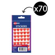Avery Red Hearts Stickers 10mm Diameter Pack 70