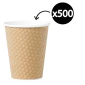 Castaway Dimple Wall Paper Hot Cup 8Oz/280ml Brown Carton 500
