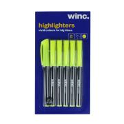 Winc Pen Style Chisel Tip 1.5-4.0mm Highlighter Yellow Pack 6