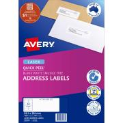 Avery QuickPeel Address Labels with Sure Feed for Laser Printers 99.1 x 38.1mm 1400 Labels (L7163)
