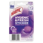Harpic Hygienic & Fresh Sticker Adhesive Toilet Block Lily Pack 2