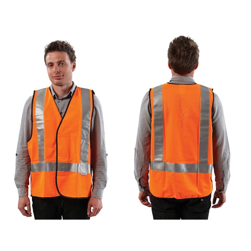 Prochoice Orange Day / Night Vest Use With H Back Pattern Reflective Tape