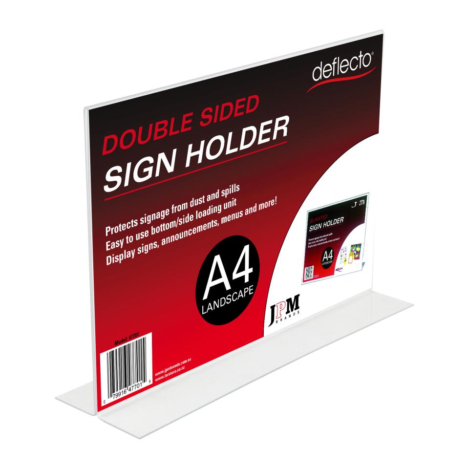 Deflecto A4 Landscape Stand-Up Menu / Sign Holder