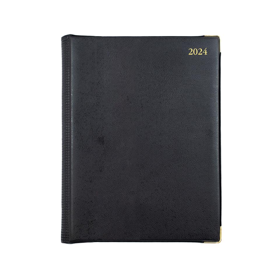 Collins Debden 2024 Elite Manager Diary 260x190mm Day to Page Black