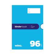 Winc Binder Book A4 8mm Ruled 7 Hole Punch Red Margin 56gsm 96 Pages