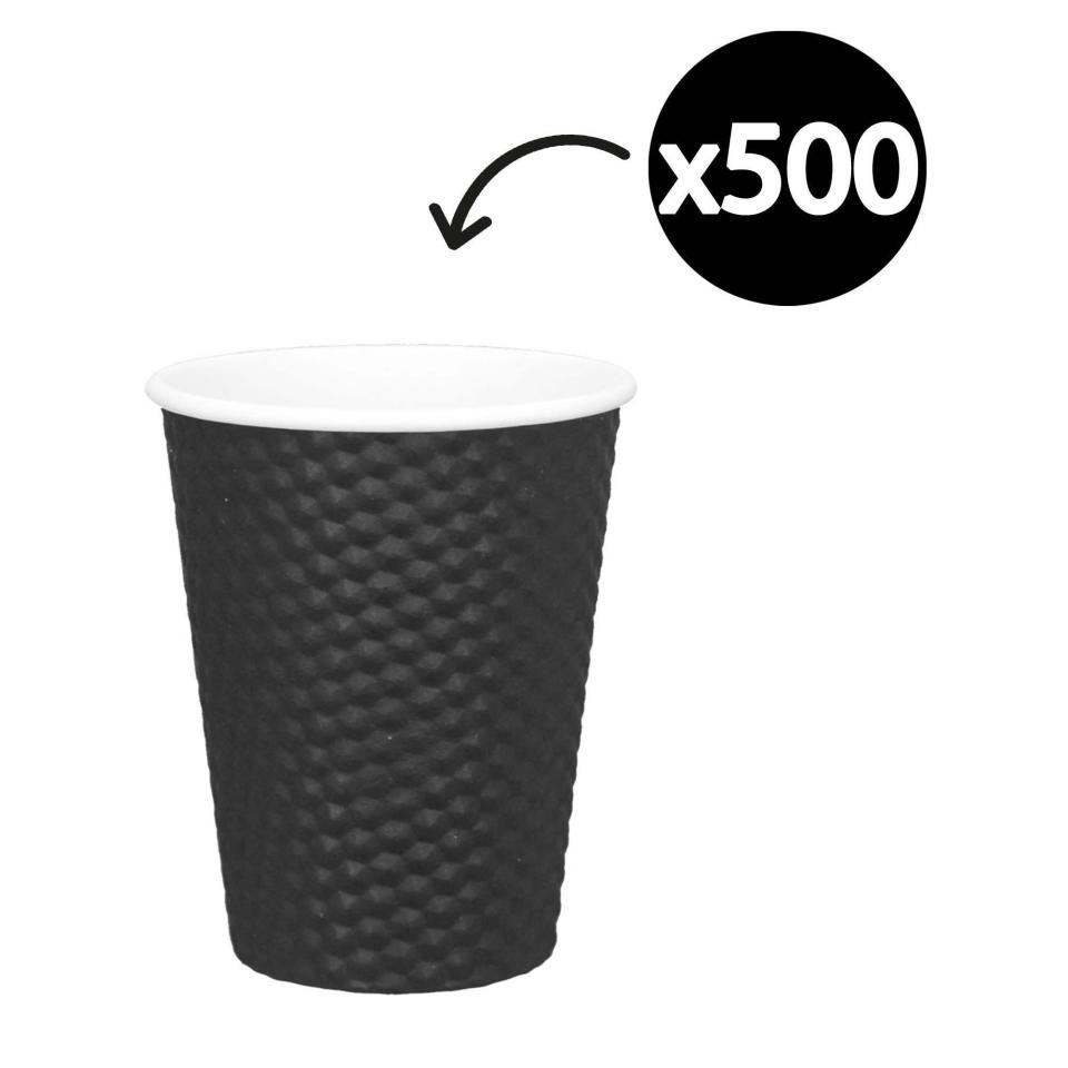 Castaway Dimple Wall Paper Hot Cup 12Oz/355ml Black Carton 500