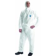 Dupont Cyd025 Tyvek Dual Chf5A Hooded Coverall Type 5 & 6 White X-Over Sized