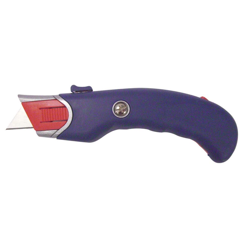 Diplomat A55 Safety Knife Retractable Rubber Grip Heavy Duty Blue/Red
