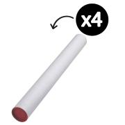 Italplast Mailing Tube 60mm X 745mm White Tube/Red Cap Pack 4