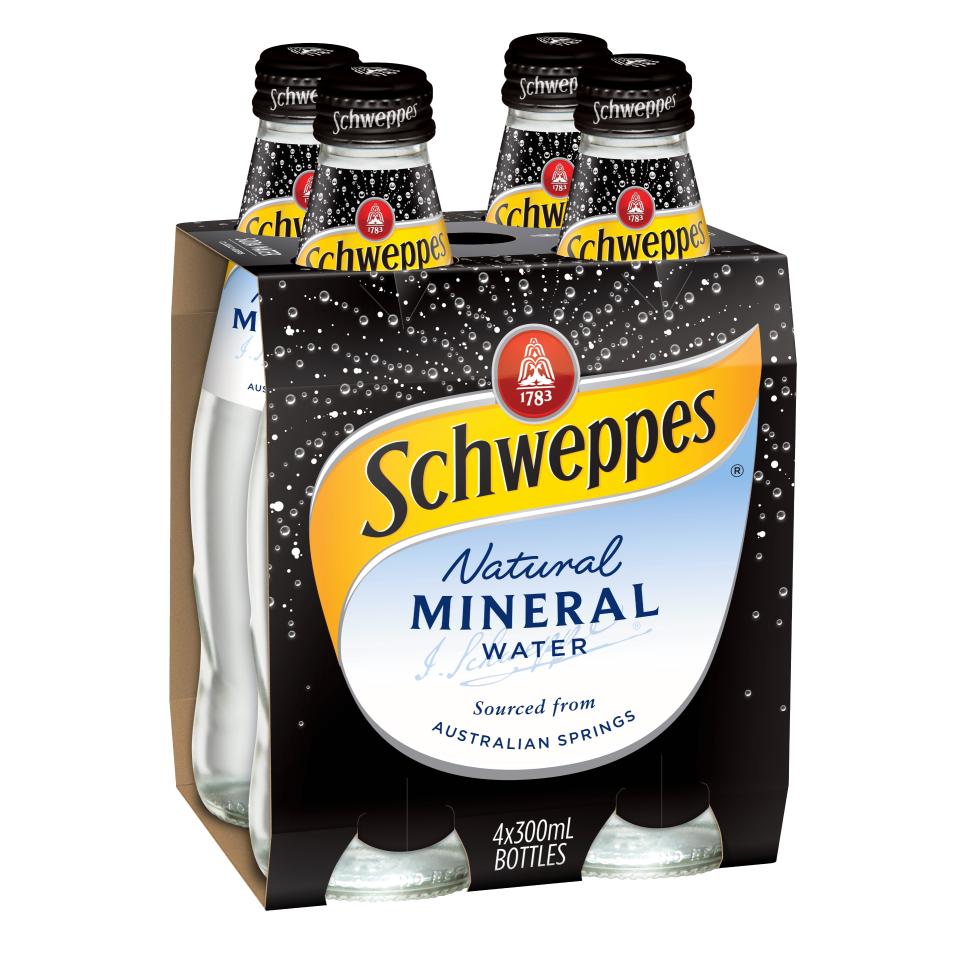 Schweppes Natural Mineral Water 300ml Bottle Pack 4