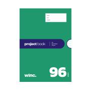 Winc Project Book A4 8mm Ruled Red Margin 56gsm 96 Pages
