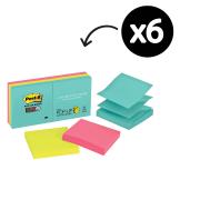 Post-it Super Sticky Pop-Up Notes 76 x 76mm Miami Collection Pack 6