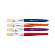 Officemax Flat Acrylic/poster/glue Paint Brush Hog Hair Stubby Pack Of 4