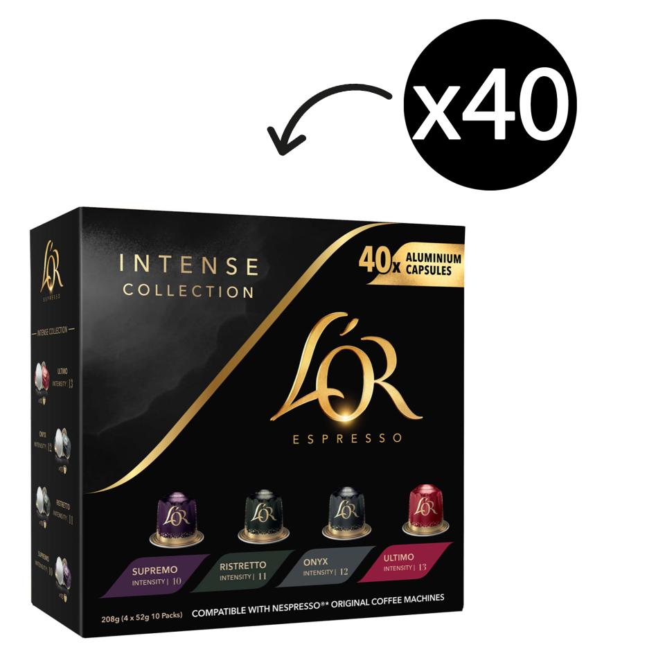 L'OR Espresso Coffee Capsules Intense Collection Box 40 Image