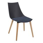 Winc Ambition Aro Visitor Chair with Cushion and Wooden 4 Leg Base Charcoal/Black