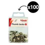 Esselte 55885 Thumb Tacks Steel Silver Box 100