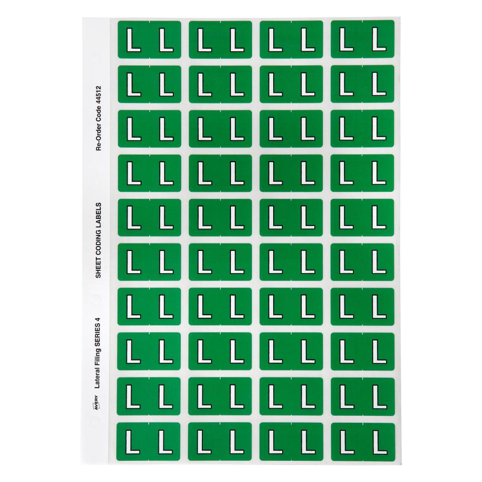 Avery Colour Coding Labels 25mm Alpha L Dark Green Pack 240