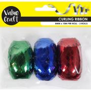 Arbee Curling Ribbon Metallic Solid 10m Pack 3