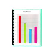 Marbig A4 Display Book Refillable Clear Front 20 Pockets Green