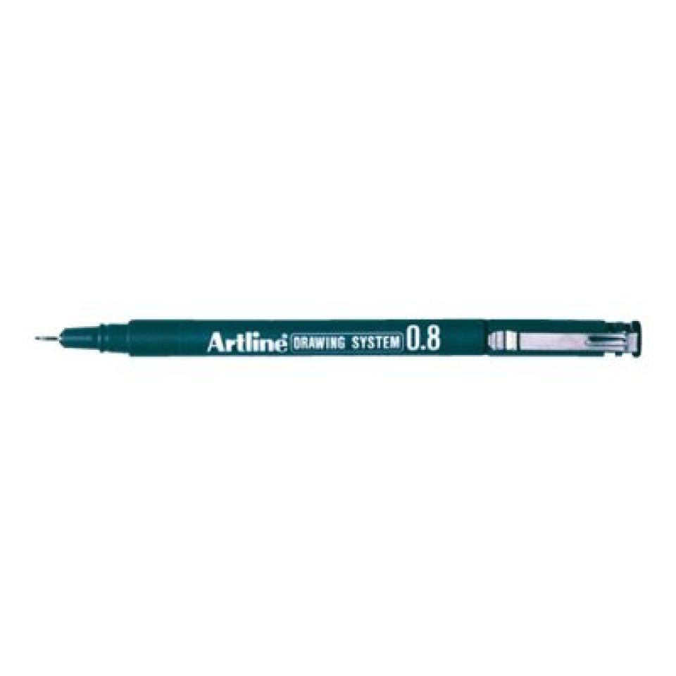 Artline Drawing System Fineliner Pen Medium 0.8mm Black Each