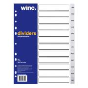 Winc Dividers Set Polypropylene A4 White 12 Tabs Jan - Dec