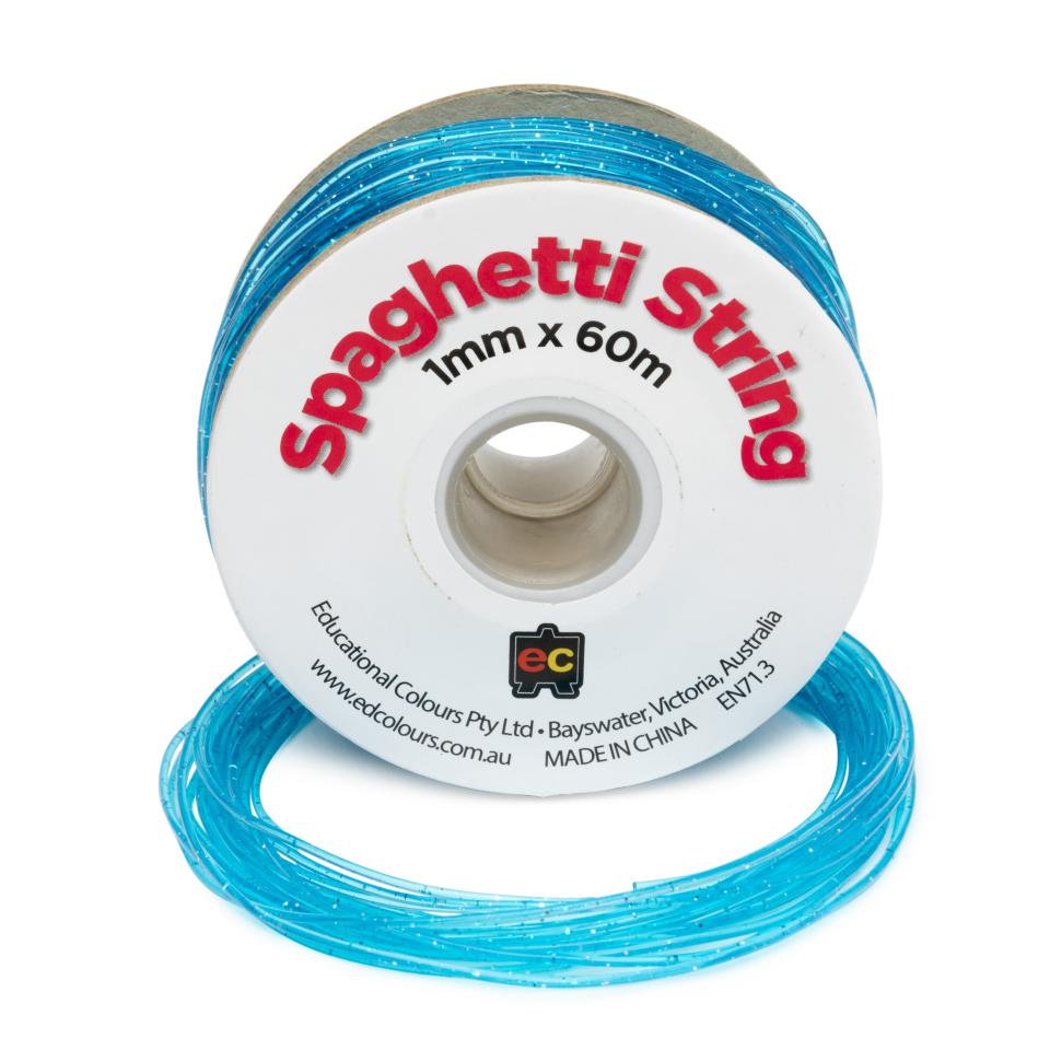 EC Spaghetti String PVC Tubing 1mm x 60m Glitter Sea Blue 