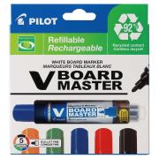 Pilot Begreen V Board Master Whiteboard Marker Bullet Assorted Colours Pack 5