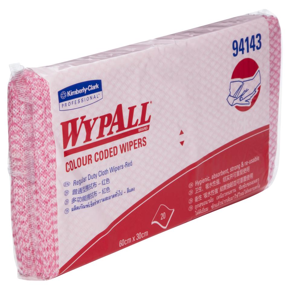 Wypall 94143 Extra Wipers 60cmx30cm Red Pack 20