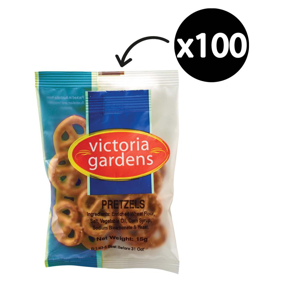 Victoria Gardens Pretzels Snack Portion Control 15g Carton 100