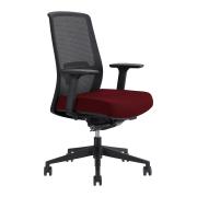Jirra HB Chair Arms Side Control Syncro Black Mesh Black Base Scarlet Fabric