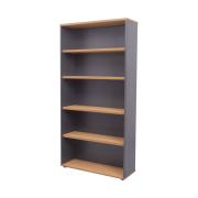 Rapid Line Bookcase 4 Adjustable Shelves 1800h x 900w x 315dmm Beech/Ironstone