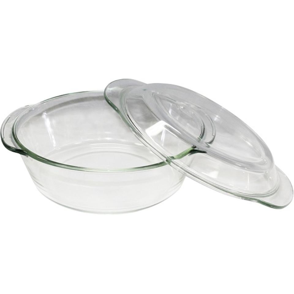 Connoisseur Glass Casserole Dish With Lid Round 2L Winc