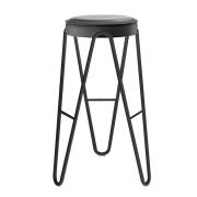 Apelle Jump Barstool 750 H Black Leather seat with Black Frame