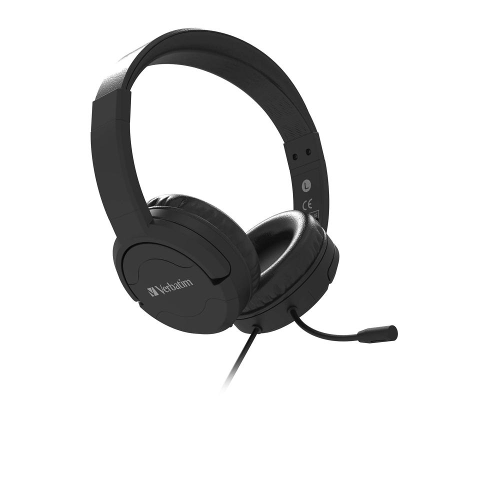 Verbatim Multimedia Headset With ANC & Noise Cancelling Boom Mic Black ...