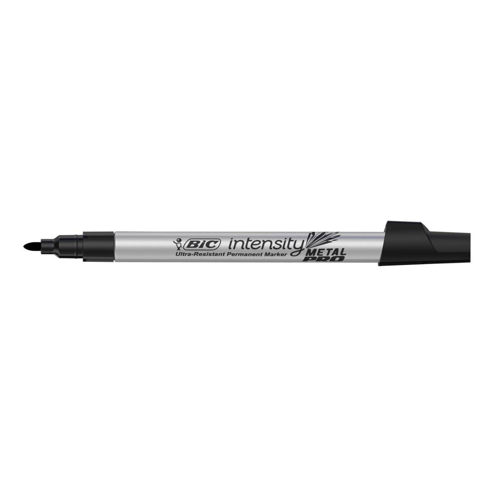 BIC Intensity Metallic Permanent Marker, Fine Point, Assorted Metallic  Colors, Box of 12 Permanent Markers