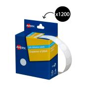 Avery Dispenser Labels Hand Writable 14mm Circle 1200 Labels