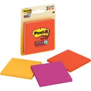Post-It Notes 3321-Ssan Super Sticky Neon 76x76mm Pack of 3