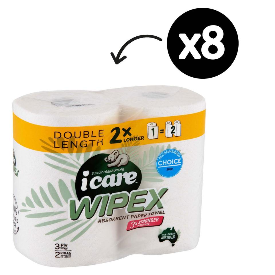 Icare 3ply Paper Towel 120 Sheets Fsc Recycled 2 Pack Carton 8