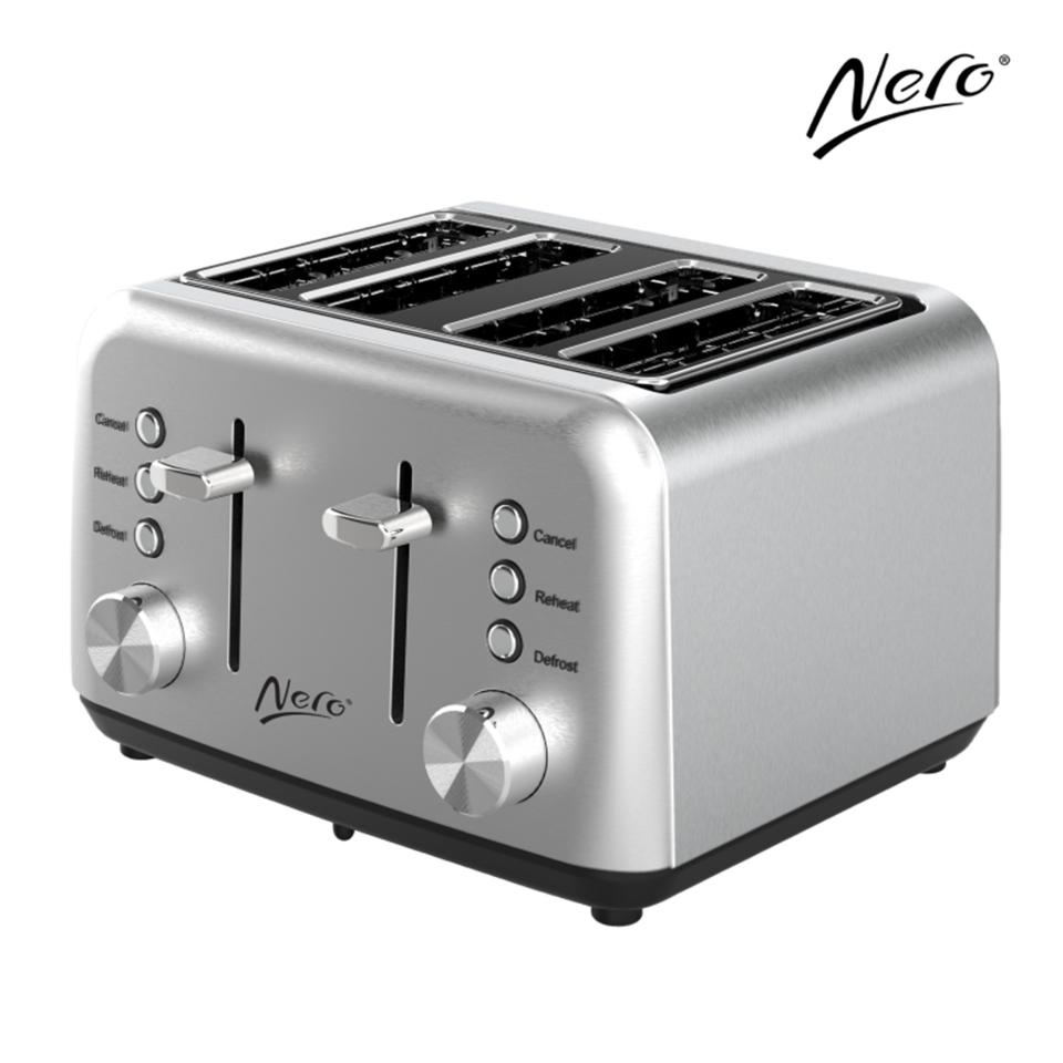 Nero Classic Style Toaster 4 Slice Stainless Steel