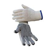Safechoice Gloves Poly/Cotton Knit Mens Polka Dot Palm Pair 12 Pack